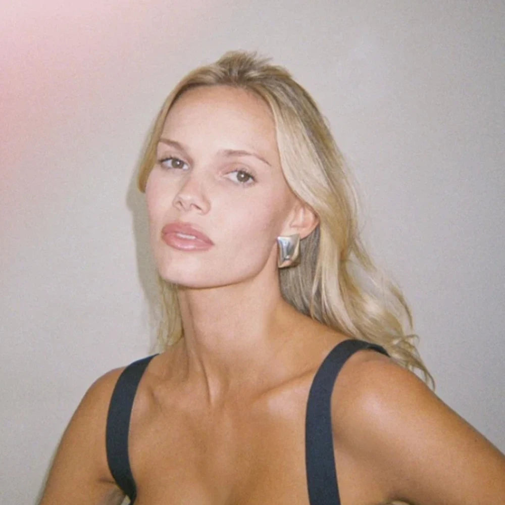 Stijlvolle 18k Goud Vergulde Roestvrije Textuur Eenvoudige Gladde Rechthoekige Oorbellen Bedel Statement Anti Allergische Dames Sieraden