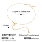 18K PVD-belagt Trendy Rustfrit Stål Delikat Bowknot Y Halskæde Kæde Kvinder Vandtæt Højkvalitets Charm Stilfulde smykker