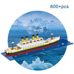2025 MOC Creative Cruise Ship Micro Building Blocks DIY Tabletop Decoration Bricks Toys Titanic Model  Birthday Christmas Gifts