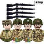 Kids Toys WW2 Building Blocks 4pcs/set US UK Soviet Soldiers Mini Action Figures Educational Toys For Kids Boys Christmas Gifts