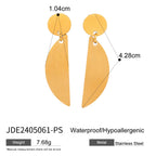 18K forgyldt anti-allergisk rustfrit stål Halvmåne øreringe med børstet effekt Charm dagligt udsøgte smykker Bijoux Femme