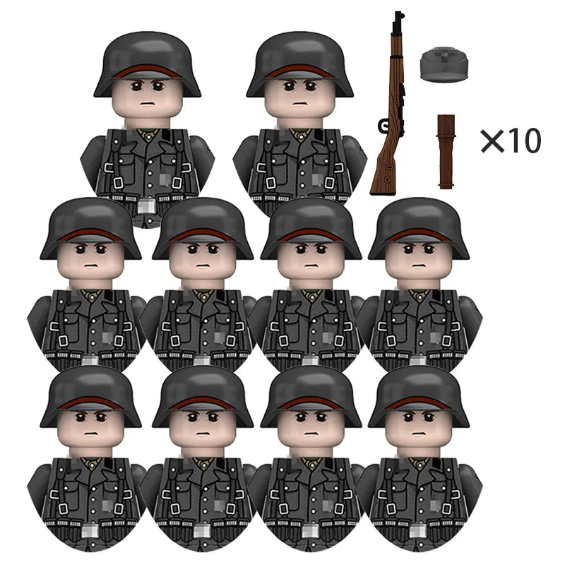 Boy Toys War II Army Soldiers Mini Military Weapons Model Small Particles Building Blocks Suits Childrens Birthday Gifts