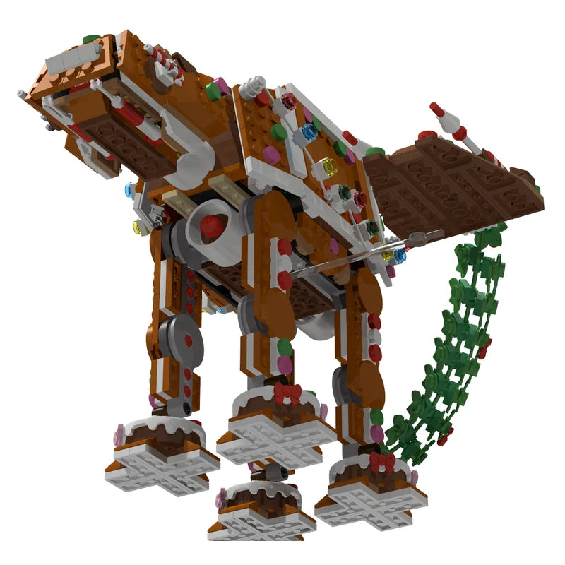 Bricklink Ideas Christmas Gingerbread Snowspeeders Fit 40806 Gingerbread AT-AT Addon Model Spaceship Sets Building Blocks Toys