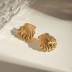 18K PVD-belagt rustfrit stål Simple Shell Sticky Starfish Stud øreringe Vandtætte højkvalitets attraktive kvinders smykker