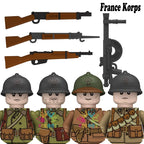 Kids Toys WW2 Building Blocks 4pcs/set US UK Soviet Soldiers Mini Action Figures Educational Toys For Kids Boys Christmas Gifts