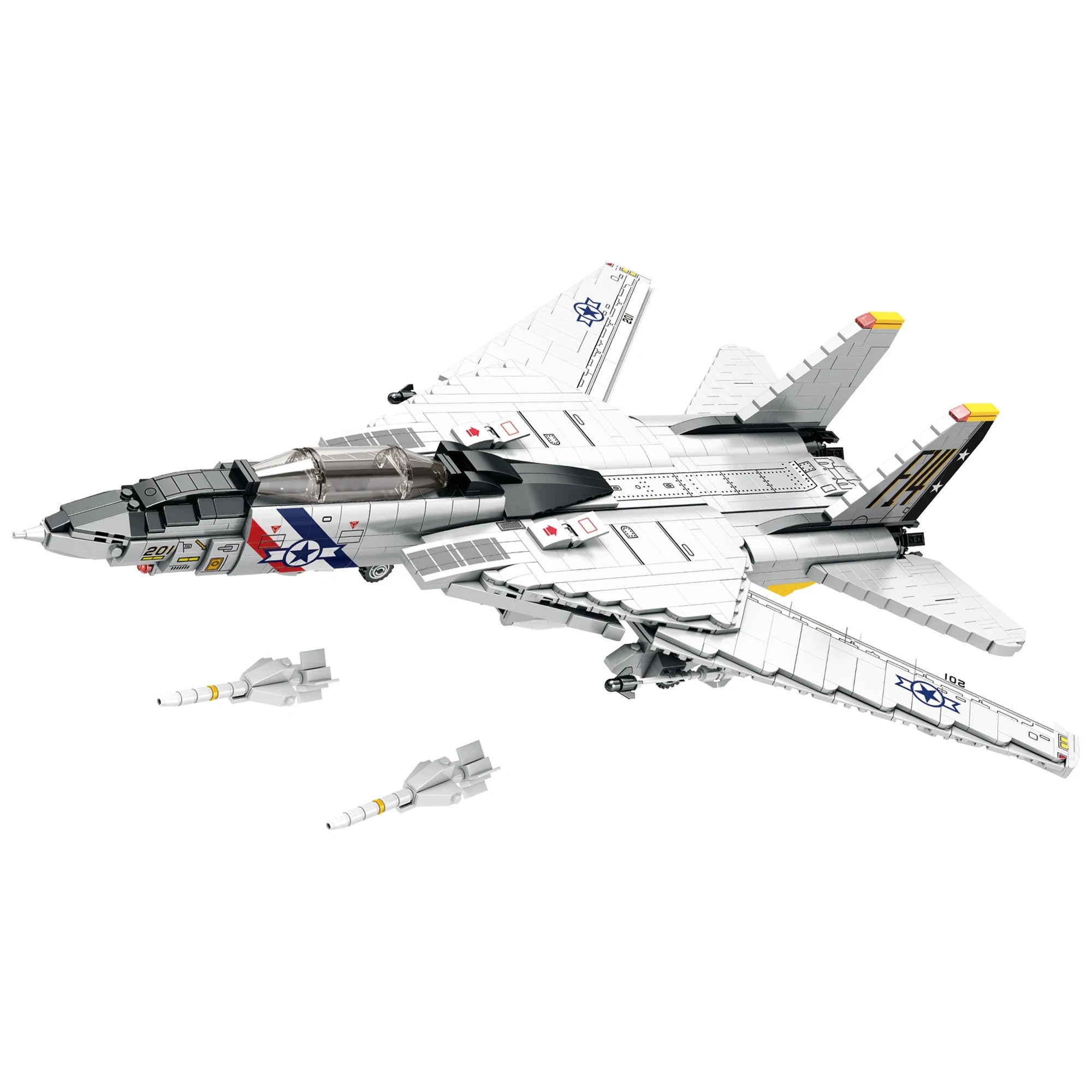 1600PCS Military Tomcat F14 Fighter Aircraft Building Blocks MOC Carrier-Base Fighter Model Bricks Set Holiday Gifts Kids Toys