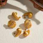 Leggeri Orecchini Unici In Acciaio Inossidabile Placcati Oro 18k Con Incastonatura Di Strass Set Gioielli Donna Bijoux Femme Regalo Gala