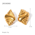 Leichte Gemütliche Minimalistische Muschel/Croissant-förmige Ohrringe aus Edelstahl Statement-Metall 18k Goldbeschichtet Wasserdichter Schmuck für Frauen