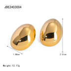 Roestvrij staal 18K minimalistische geometrische roestvrije ovale ontwerp gladde oorbellen gratis temperament charme sieraden vrouwen feest