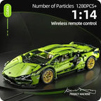 TOYLINX 1280Pcs Technical Building Blocks Racing Car Model Remote Control Electric RC Car Version Optional Construction Toys