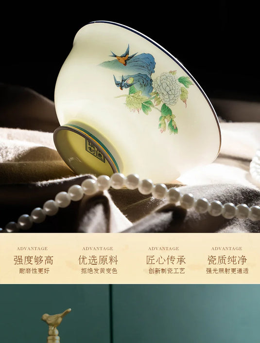 Jingdezhen Ceramic Bowls, Dishes, Dishes, Tableware Set, Bowls and Chopsticks Set