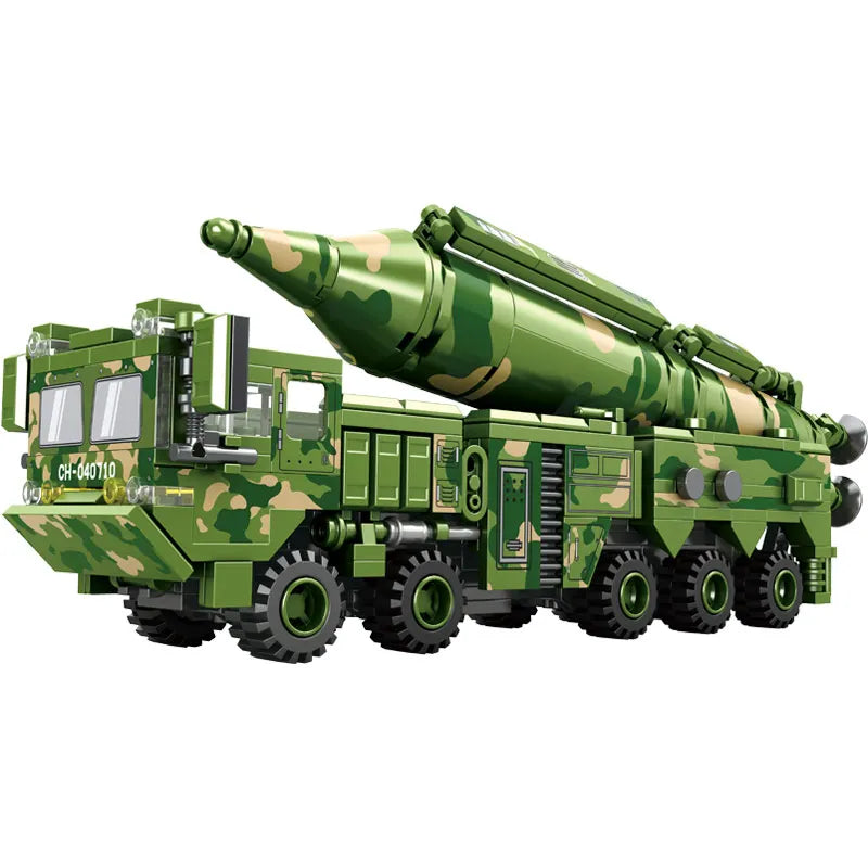 Missile Vehicle Building Blocks WWII Military Truck Brick Tank Building Blocks Missile Launcher Model Boys Toys Kids Toys