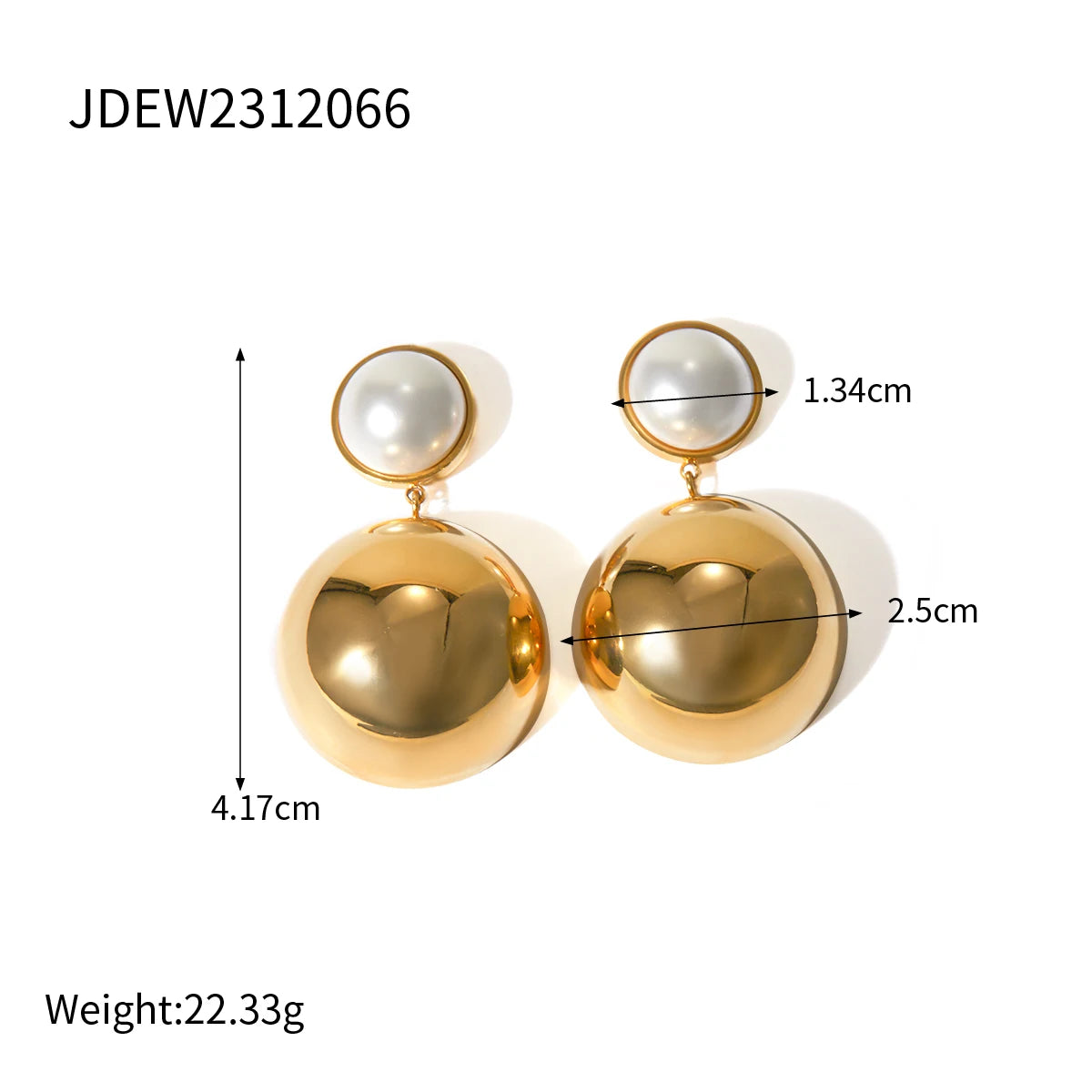 Brincos de Pingente Hemisférico para Mulheres em Aço Inoxidável Banhado a Ouro 18k com Zircônias Incrustadas, Textura Marcante, Estilo Chunky, Presente para Festa