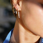 Edelstahl 18K Minimalistische geometrische rostfreie Fransenohrringe mit Zirkon besetzt, temperamentsfreier Charmschmuck für Frauen