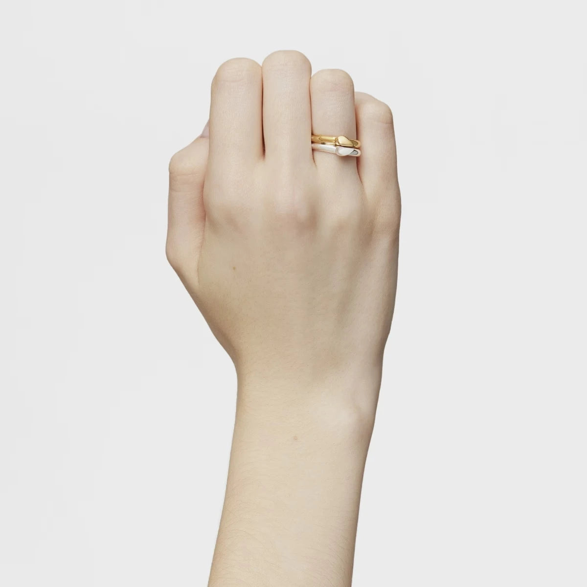 Minimalistischer, 18k vergoldeter Edelstahl-Liebesherz-Farbabstimmungs-verstellbarer offener Ring für Frauen, anti-allergischer Charmschmuck