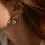 18k forgyldt stilfuldt unikt guld- og sølvfarve Simple temperament øreringe rustfrit stål, kvinder, anti-særprægede smykker