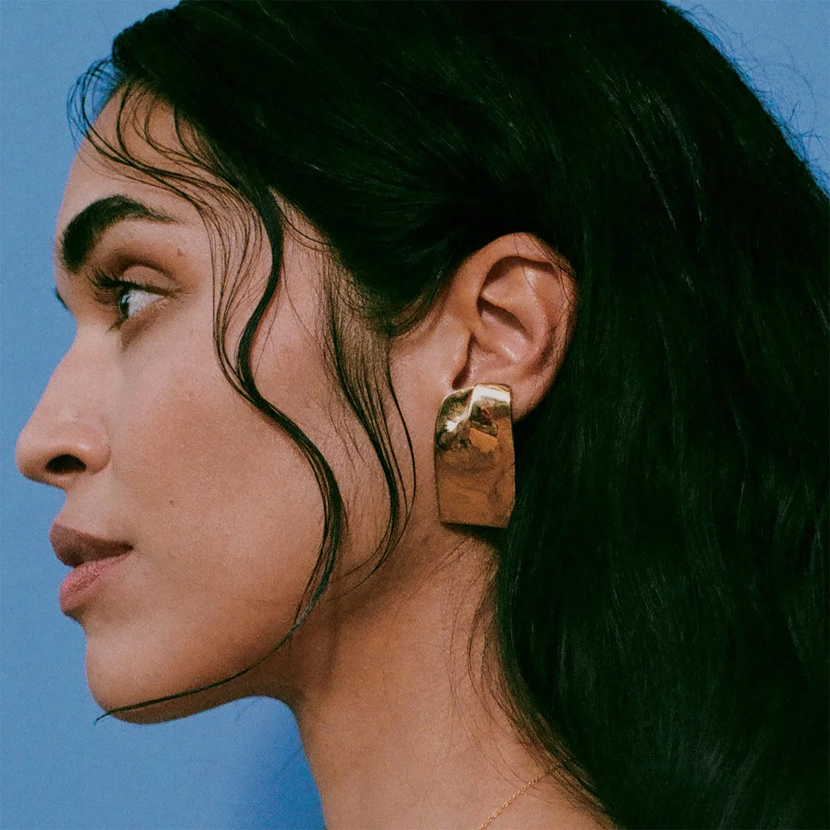 18K Gold Plated Anti Allergic Stainless Steel Long Convex Square Glossy Earrings Charm Daily Exquisite Jewelry Bijoux Femme