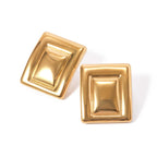 18K Goud Vergulde Minimalistische Statement Roestvrijstalen Rechthoekige Bijpassende Kleur Oorbellen Creatieve Exclusieve Gepersonaliseerde Sieraden