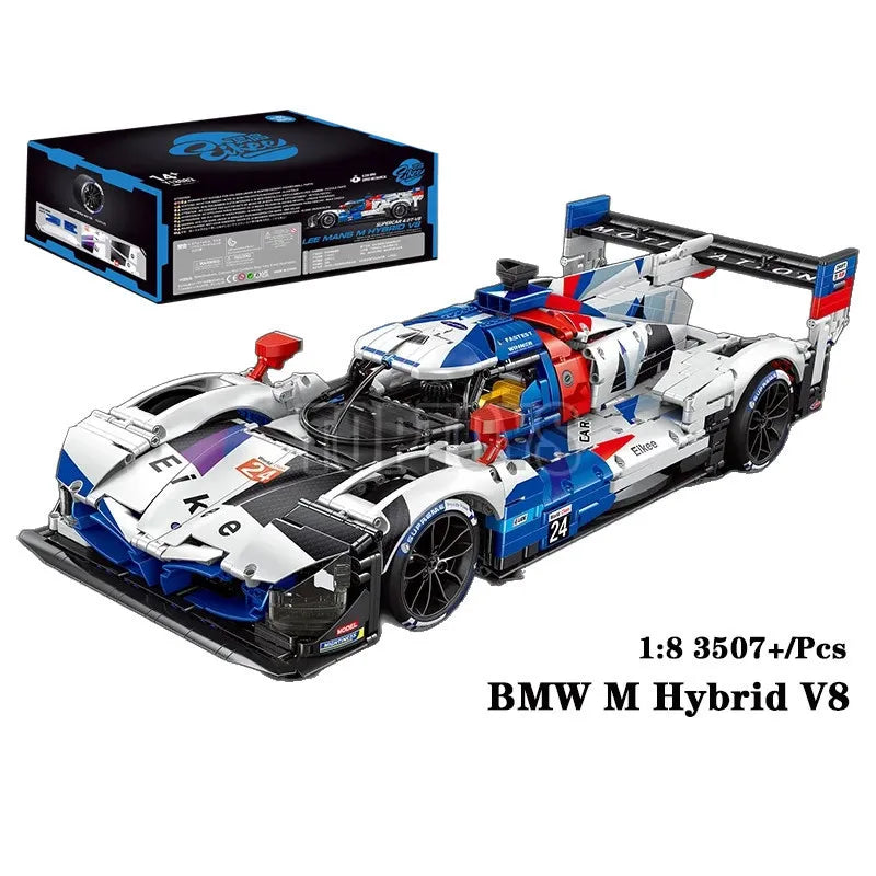 MOC 1:8 3507PCS Technical Remote Control Racing Car LEE MANS M HYBRID V8 Building Blocks Bricks Assembling Toys for Children