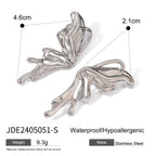 18K PVD-belagt rustfrit stål Minimalistisk Y2K-stil Sød og cool gotisk stereo sommerfugleøreringe Stilfulde, rustsikre smykker