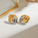 Zora Retroism 18K Gold Colour Plated Stainless Steel Gold Colour Silver Color Scheme Earrings, Women's Light  Adjustable Ear