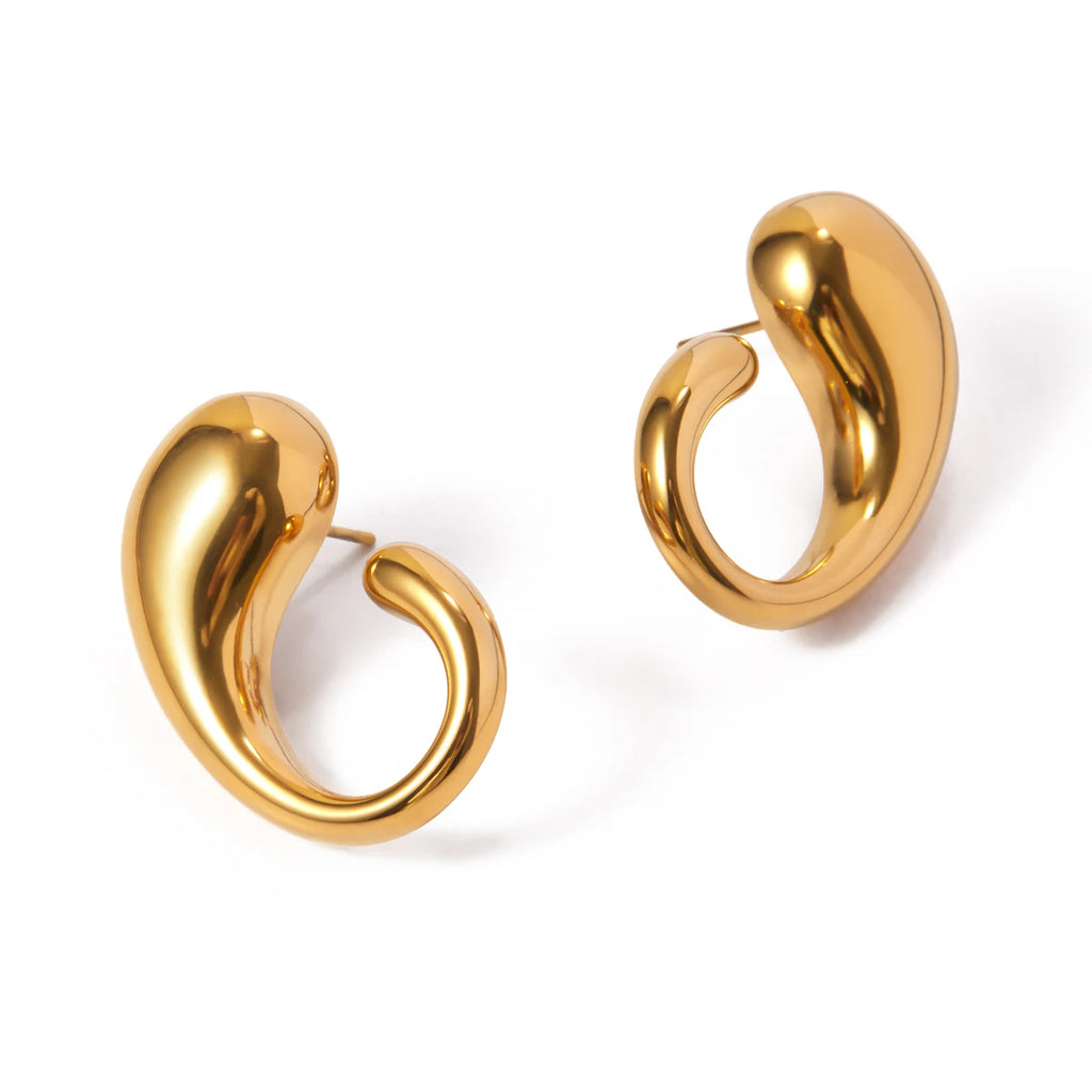 18k vergoldete, zarte Ohrringe aus Edelstahl in Wassertropfenform, leicht, gemütlich, rostfrei, temperamentvoll, Bijoux Femme Gala Geschenk