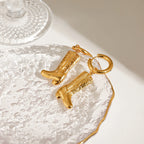 18k forgyldt rustfrit stål støvlemønstrede vedhængsøreringe med femtakkede stjernediamanter, anti-allergiske smykker