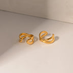 Rustfrit stål geometrisk øreclips Ung personlighed Mode Minimalisme 18K guldbelagte kvinder forhindrer allergierklæring smykker