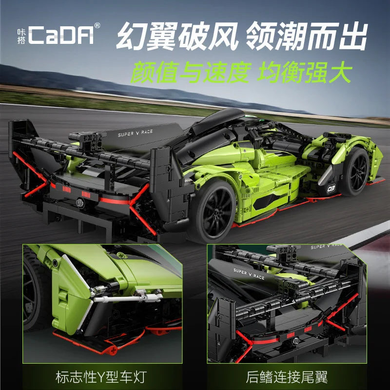 1:10 Phantom Wing City Racing Car Hypercar Building Blocks Sportscar Toy for Kids Racing Vehicle Bricks Gifts for Children gifts