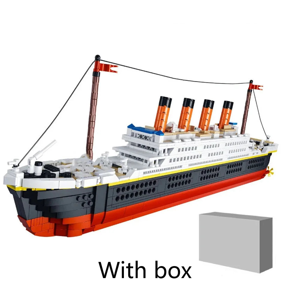 KNEW BUILT Titanic Cruise Ships Model Mini Building Blocks Toys Kits for Girls Gift Adult Assemble Brick Decoration with Dolls
