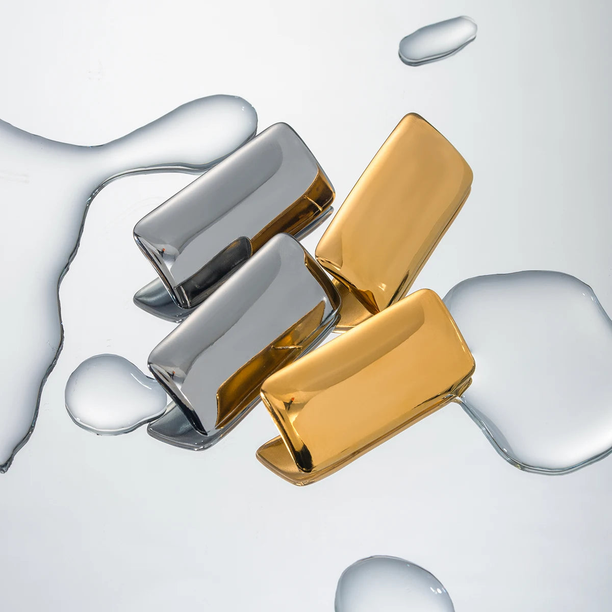 گوشواره‌های مستطیلی براق وینتیج از جنس استیل ضدزنگ با کیفیت بالا، مد مینیمالیستی، هدیه‌های روزانه برای زنان، گوشواره‌های ظریف сережки