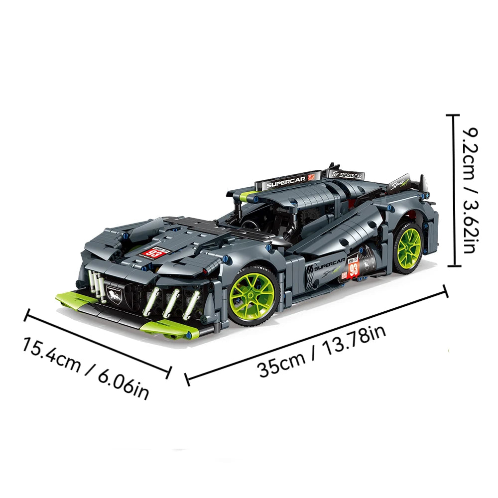 Technical 9X8 Hybrid Hypercar Sports Car Building Blocks Super Racing Vehicle Decor Model Bricks Toy Gifts Birthday Gifts Toy