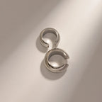 Couleur acier Acier inoxydable Luxe discret Clips d'oreille épais en forme de C Minimaliste Résistants au ternissement Bijoux d'oreille pour femmes Cadeau de fête