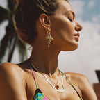 Creative 18K Gold Plated Stainless Steel Geometric Cross Flame Hook Earrings Women Waterproof Attractive Romantic Jewelry