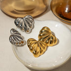 Charm Puffs Design 18K rustfrit stål Metal Rustfast Love Heart Buttede Croissant Øreringe Vandtætte stilfulde smykker