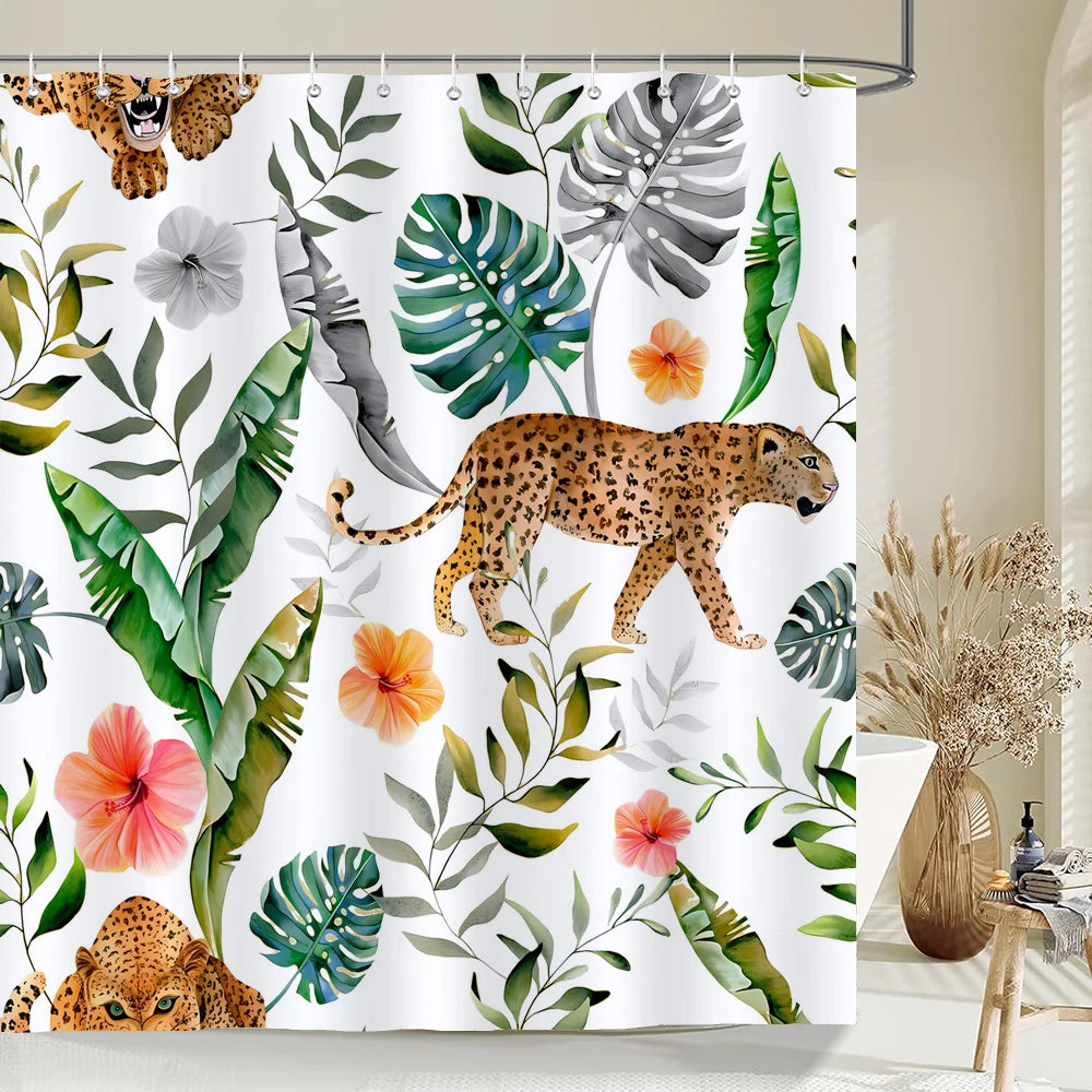 Nordic douchegordijn bloem plant patroon badkamer gordijnen badscherm waterdicht voor thuis badkamer decor print douchegordijn