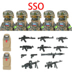 Military Special Forces MOC Building Block German KSK Special Forces Soldier Figure SWAT Army Gun Weapon Vest Backpack Brick Toy