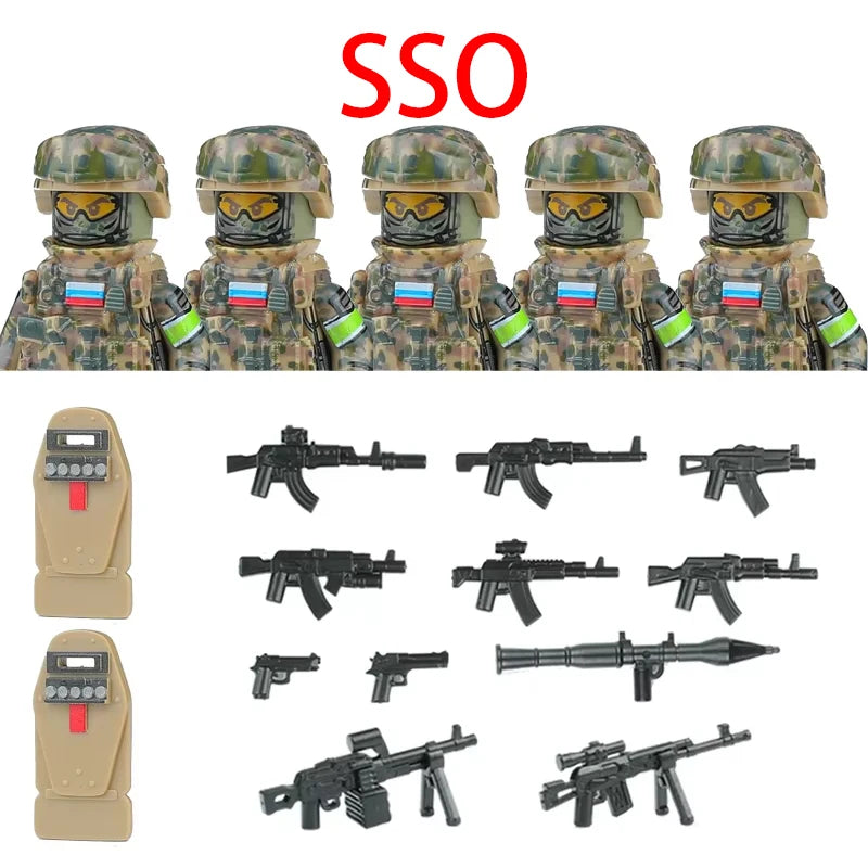 Military Special Forces MOC Building Block German KSK Special Forces Soldier Figure SWAT Army Gun Weapon Vest Backpack Brick Toy