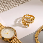 18k Gold Plated Stainless Steel High End Diamond Light Luxury High-end Snake Shaped Ring Prevent Allergy Charm Jewelry