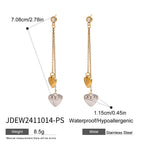 Minimalist 18k Gold Plated Stainless Steel Love Heart Lock Cone Chain Earrings Women Prevent Allergy Charm Jewelry - Grand Goldman