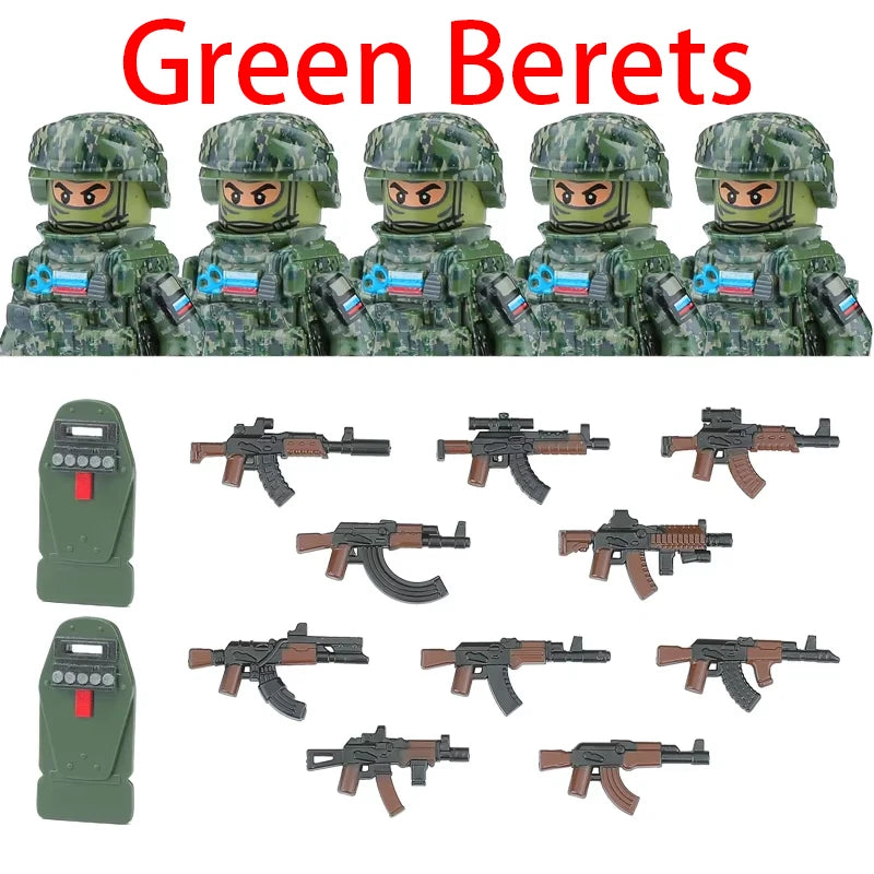 Military Special Forces MOC Building Block German KSK Special Forces Soldier Figure SWAT Army Gun Weapon Vest Backpack Brick Toy