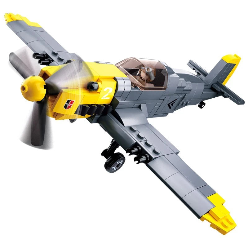 289PCS WW2 Fighter Model Building Blocks Set Military Plane Bricks Educational Toy for Children