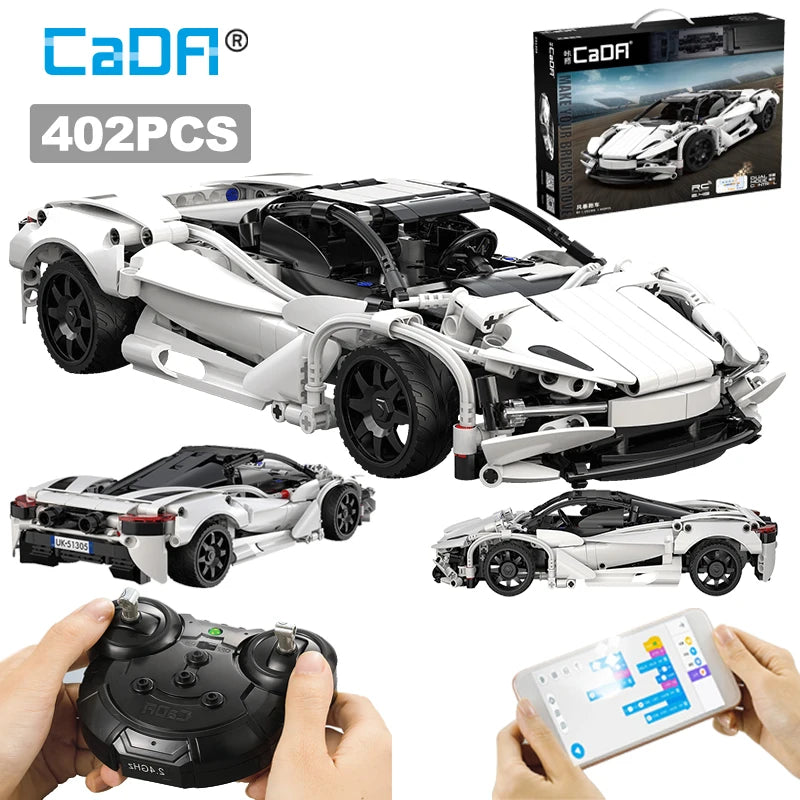 Cada Cool MOC APP Remote Control Storm Sports Car Model Building Blocks City Expert RC Racing Car Bricks Toys For Kid Gifts