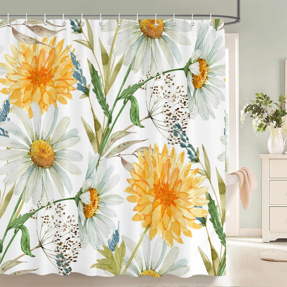 Flowers and Birds pattern Shower Curtain 3D Bath Screen Waterproof Fabric Bathroom Decor 240X180cm With Hook Shower Curtains