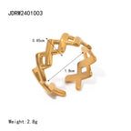 18k vergoldeter, rostfreier, geometrischer Edelstahl-Rhombus-Öffnungs-verstellbarer Ring-Anhänger, Statement, antiallergischer Schmuck