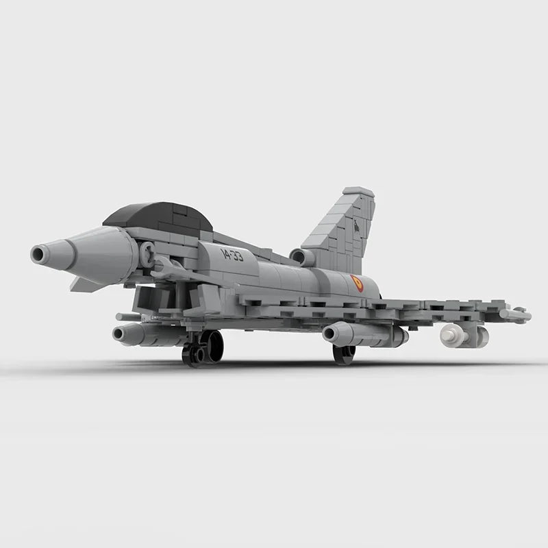Moc Building Blocks 1:72 Scale Aircraft Eurofighter Typhoon Model Technology Military Fighter Model Series Bricks Assembly Toy
