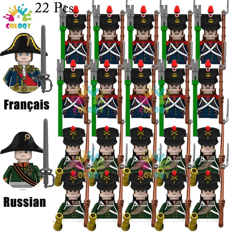Kids Toys 22/10 Pcs Napoleonic Wars Military General Soldier Building Blocks Imperial Navy Figures Toys For Kids Birthday Gifts