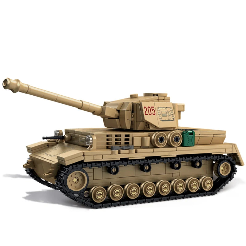 Military WW2 MOC Army Main Battle Tank Armored Vehicle Fighter Soldiers Figures Building Blocks Bricks Set For Children Toys