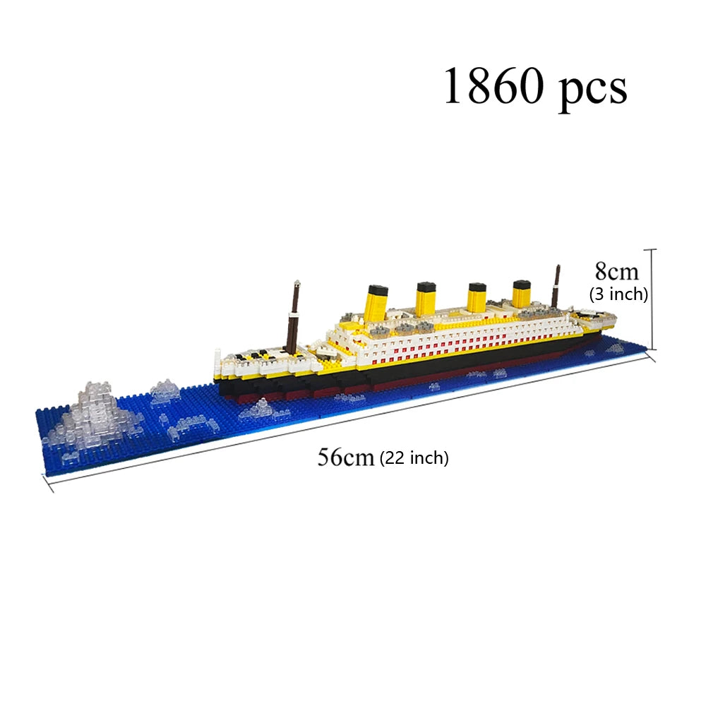Titanic Micro Mini Brick Building Kit-3D Model Toys Set,Perfect Gift for Friends Who Love Historical Models  Unique Home Decor
