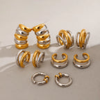 Creative 18K forgyldt rustfrit stål Geometrisk farvematchende øreclips-serie Dame vandtætte attraktive smykker